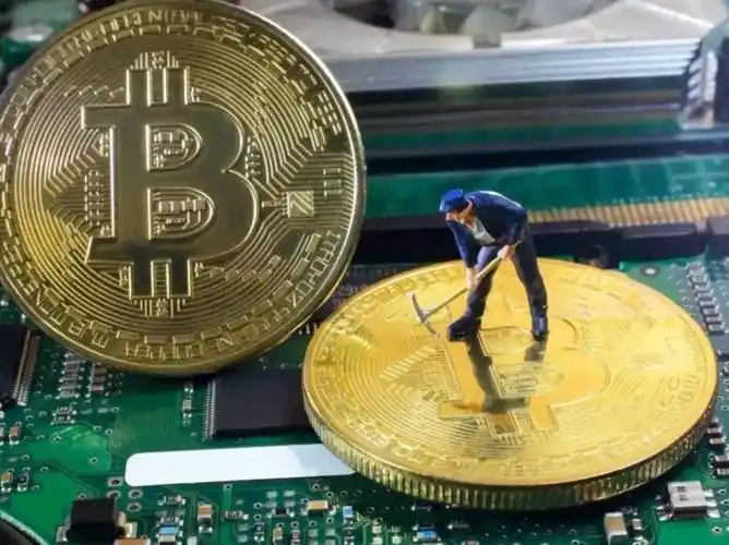 A mining farm with rows of mining rigs