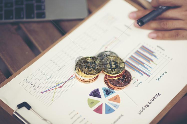 A digital representation of a Bitcoin splitting into smaller fractions, symbolizing the mining reward.